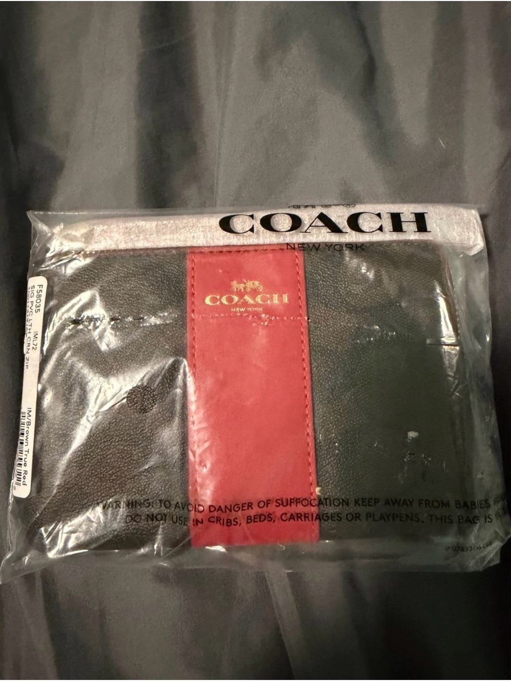 Classic coach wristlet brown and red
